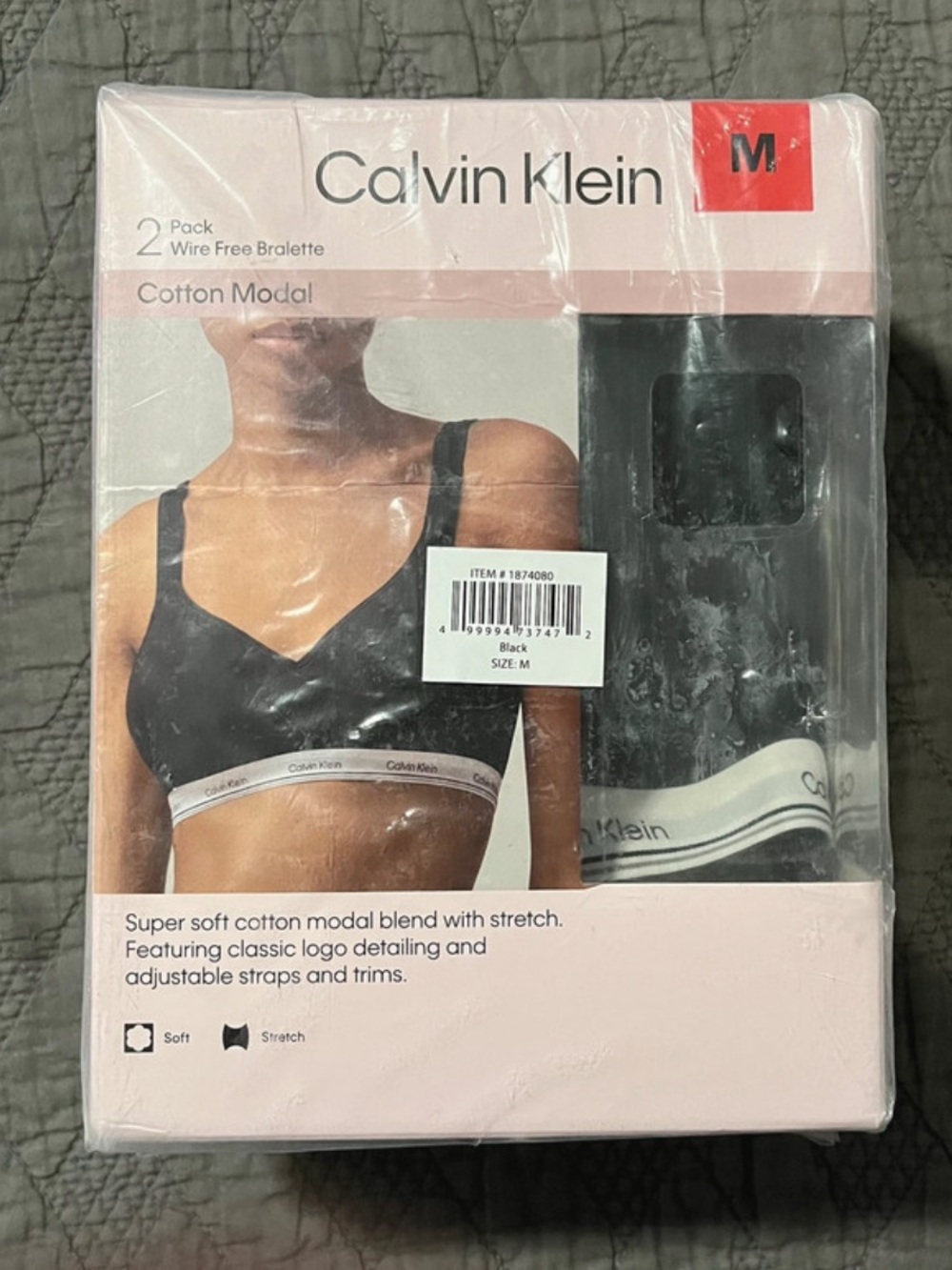 Calvin Klein Black Cotton Modal Wire-Free Bralette 2-Pack